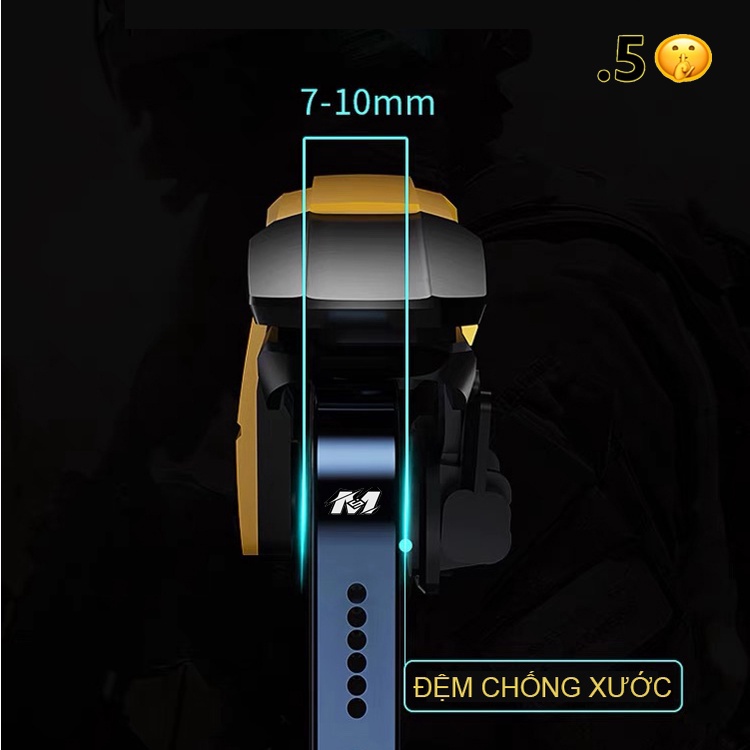 Nút auto tap click 50 nhịp 1 giây FX7 tia chớp tay chơi game Pubg,FF,., thế hệ mới tặng kèm 4 bao tay siêu nhạy gaming