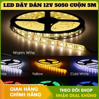 Đèn Led dán không keo 5050 cuộn 5m + nguồn Adapter