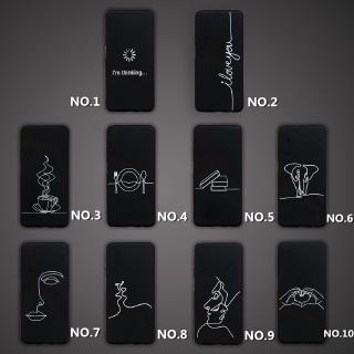 Ốp lưng nền đen in hình phác họa nhiều mẫu mã cho điện thoại Samsung Galaxy Note 9/Note 8/A8 Plus