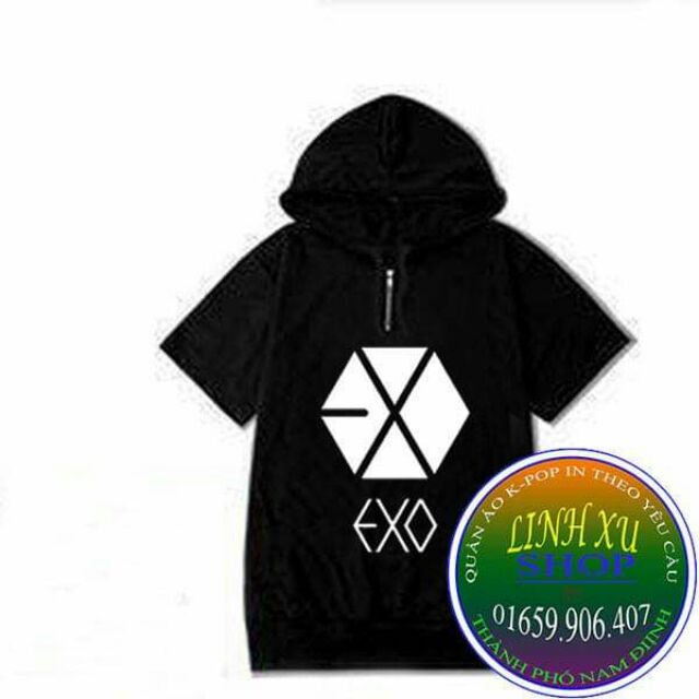 Áo hoodie ngắn tay EXO in theo yêu cầu
