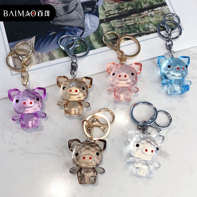 Móc Khóa Hình Chú Heo Hoạt Hình Sáng Tạo Bằng Acrylic
