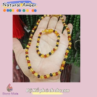 Bộ vòng hổ phách cho bé - Natural Amber by Mialo