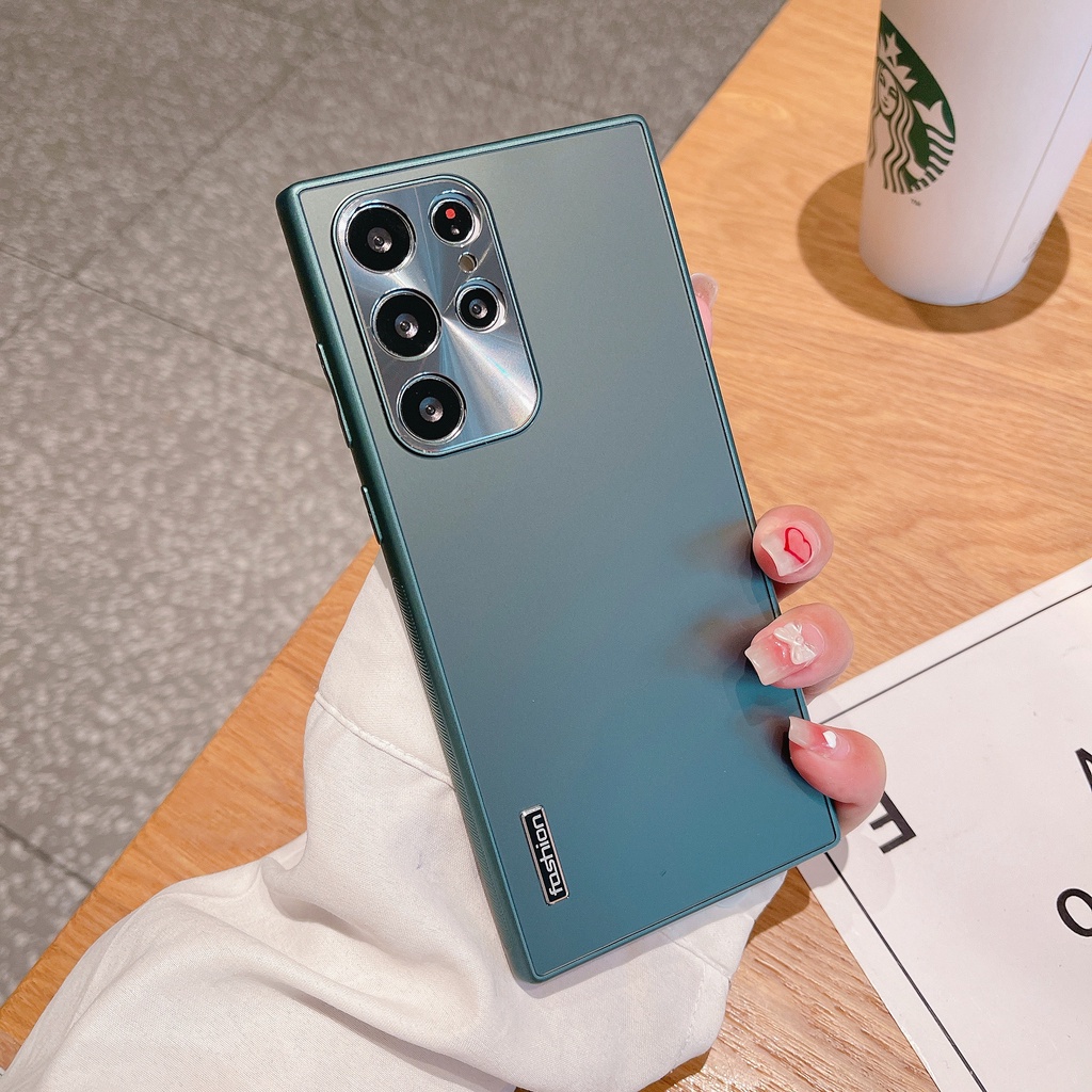 Ốp Điện Thoại Acrylic Khung TPU Họa Tiết CD Bảo Vệ Lens Cho Samsung Galaxy S22 Ultra S22 Plus