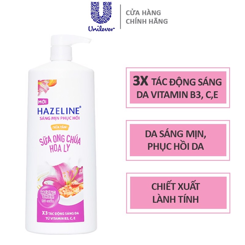 Sữa Tắm Dưỡng Ẩm, Tẩy Tế Bào Chết, Sáng Da Hazeline