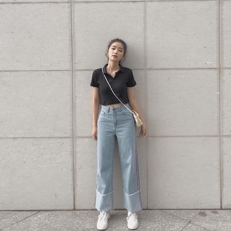 Áo Polo Croptop Amellia Nữ  Cổ Vải Cotton Co Giãn Thoáng Mát Croptop ngắn tay thun đẹp ( APL02 )