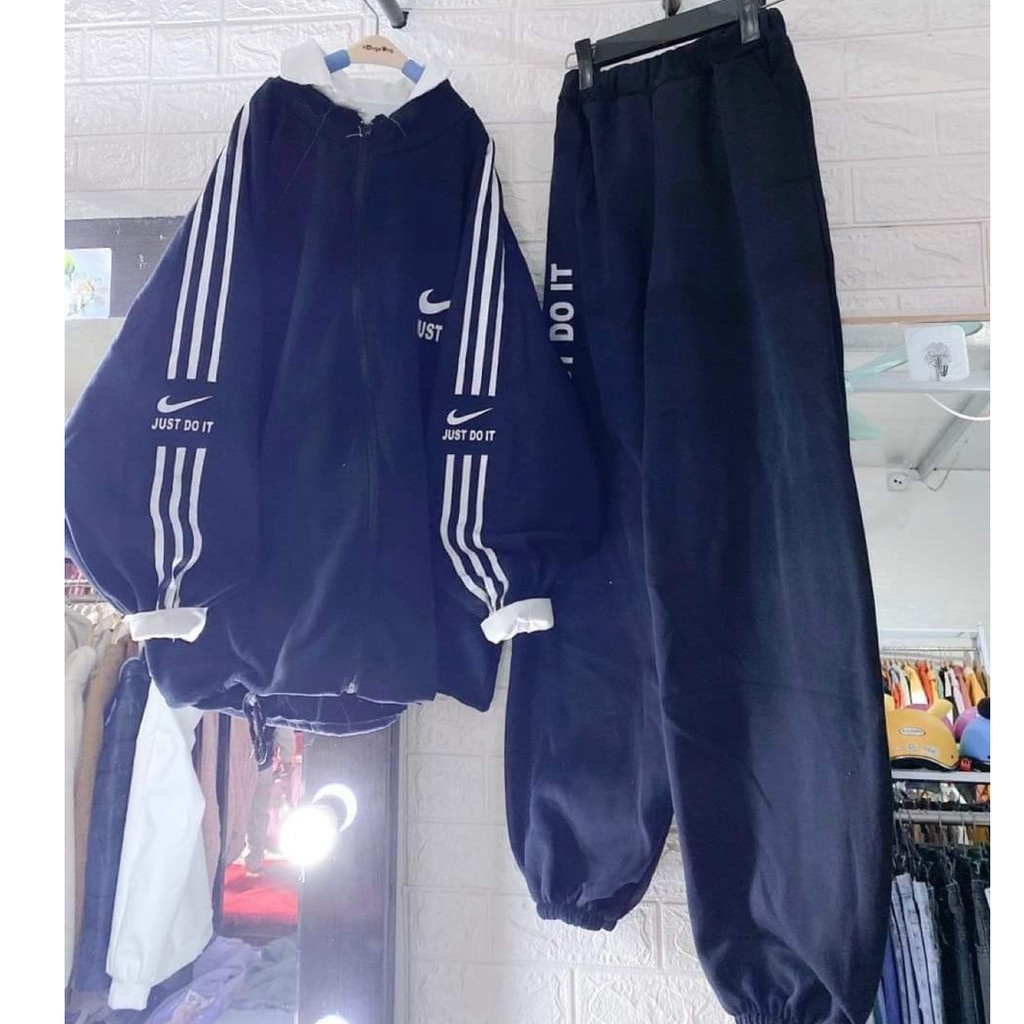 Set bộ thể thao just RUBY HOUSE86 chất nỉ ngoại, form rộng unisex 40-70kg, màu Đen, trẻ trung, khỏe khoắn,cá tinh