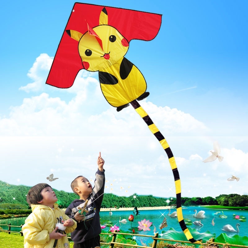 [MUA 1 ĐƯỢC 2] Diều Pikachu - TẶNG TAY CẦM THẢ DIỀU DÀI 150 mét dây + TÚI VẢI ĐỰNG (diều thả, diều giá rẻ, diều đẹp)