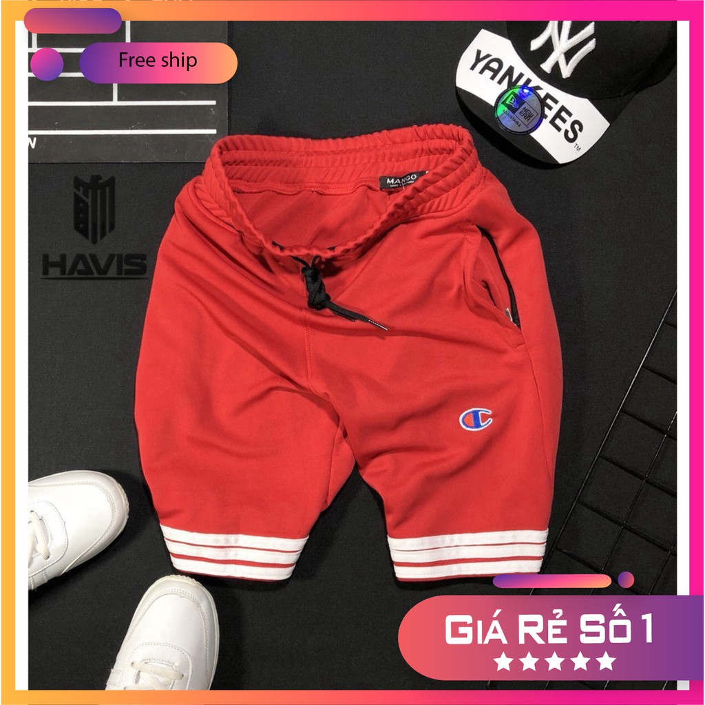 Quần short thun😍 quần sọt thể thao nam phối logo thêu cao cấp cực đẹp _ Hoàng Huy 2a 247 Kit