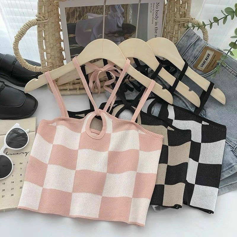 Áo yếm croptop Chéo dây giọt nước CARO PC