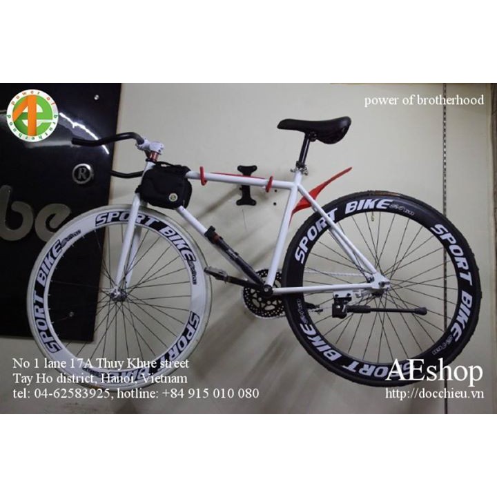 Giá treo xe đạp lên tường ngang 2 móc đỡ