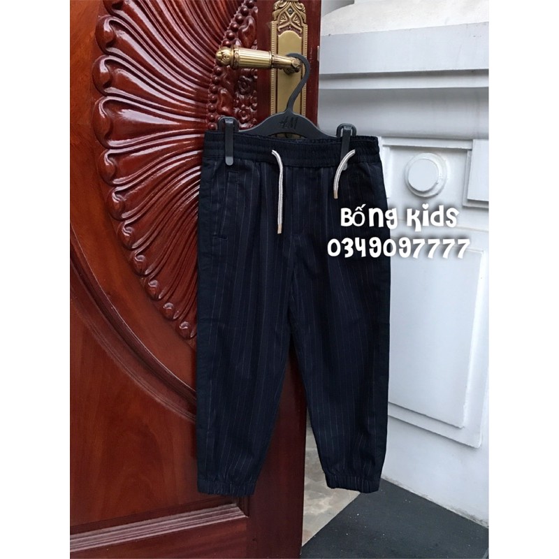 Quần Jogger Vải Kẻ Xanh Than ZR