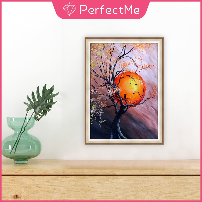 Bộ Tranh Đính Đá 5D Tự Làm 30X40CM Hình Phong Cảnh Và Mặt Trăng Kèm Phụ Kiện