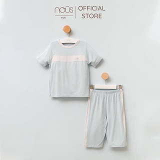 Bộ Quần Áo Lửng Bé Trai Nous Xanh Nhạt Ghi (Size 4 Tuổi Đến 5 Tuổi)