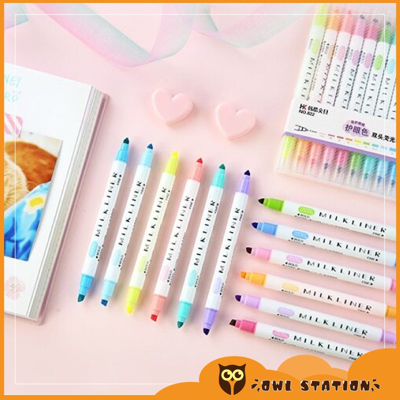 [Lẻ] Bút highlight 2 đầu MILK LINER HIGHLIGHTER PEN