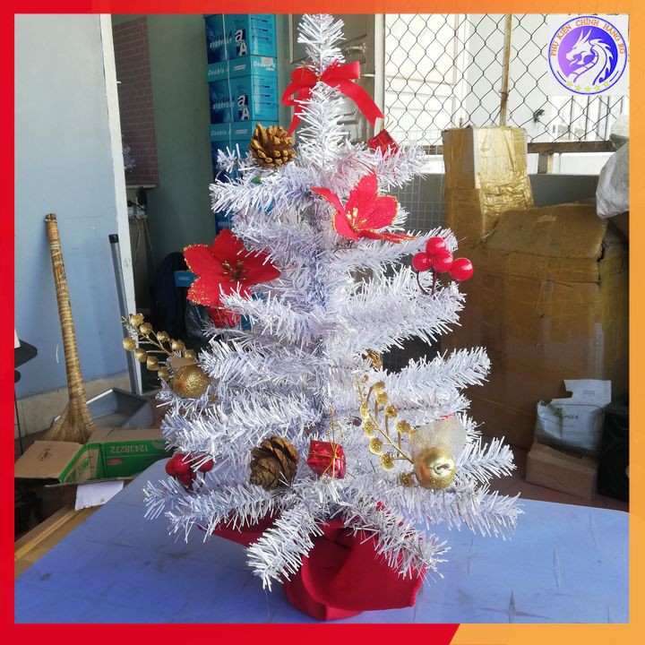 Cây Thông Noel Màu Trắng Bạc 40 - 60 cm Trang Trí Lễ Giáng Sinh