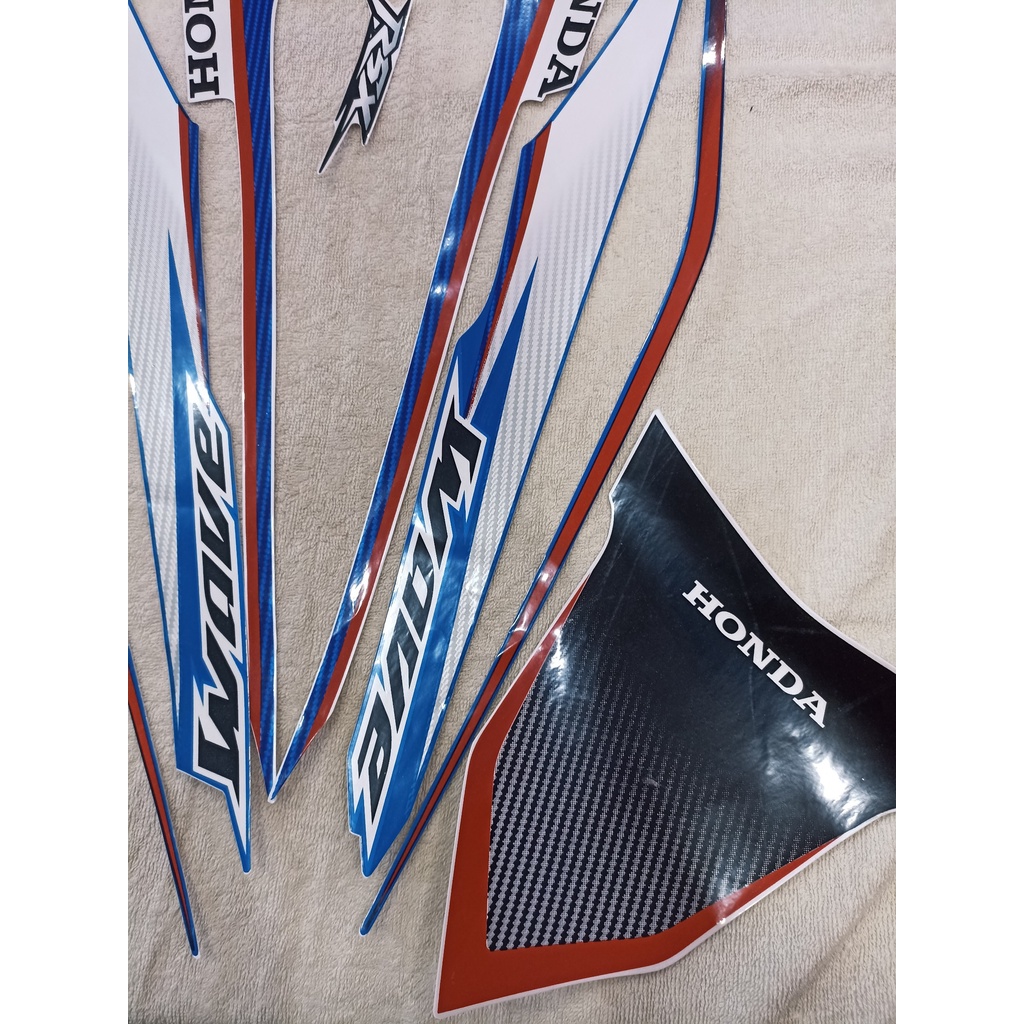 Bộ tem decal dán xe máy Honda Wave RSX 110 siêu nhân màu xanh dương zin thái siêu đẹp