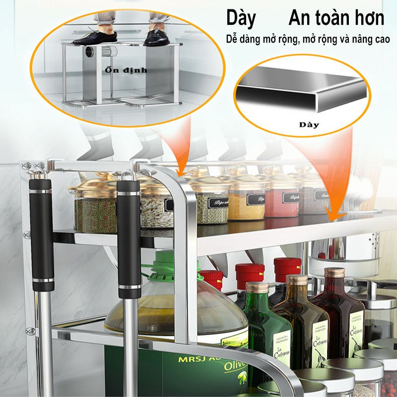 Kệ Gia Vị, Kệ Đựng Gia Vị Nhà Bếp Inox Đa Năng Tiện Gọn Chất Liệu Cao Cấp Chống Han Gỉ LEON OFFICIAL | BigBuy360 - bigbuy360.vn