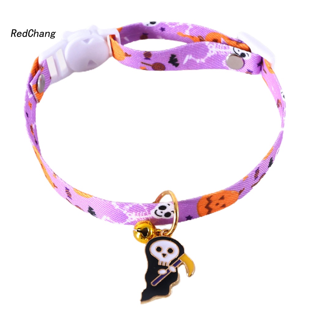 Vòng đeo cổ có chuông mềm mại phong cách Halloween cho thú cưng