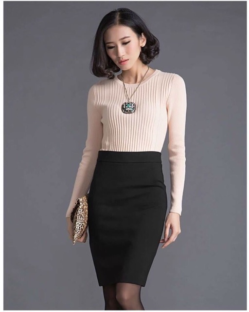 Chân váy bút chì màu đỏ đô, xanh lá, xanh coban, đen, trắng | BigBuy360 - bigbuy360.vn
