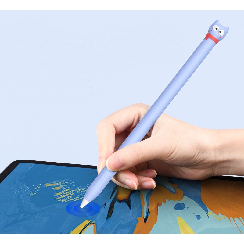 Bao Silicon TPU bảo vệ cho bút Apple Pencil 1 / Pencil 2 hình Mèo Quàng Khăn