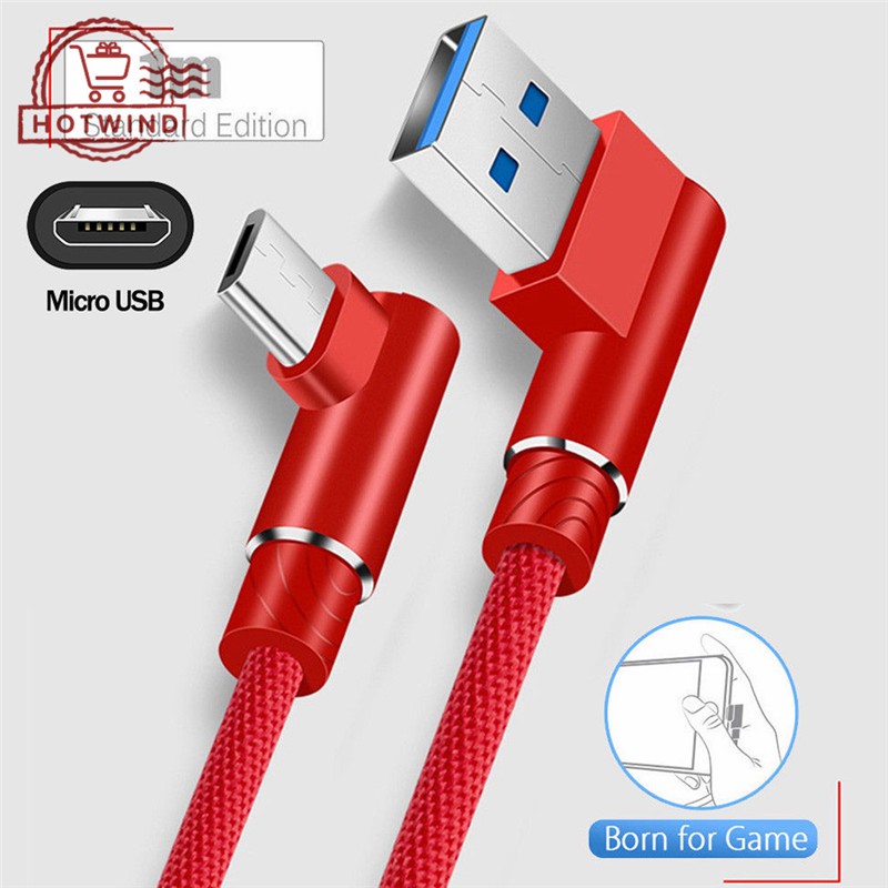 Dây cáp sạc nhanh Micro USB đầu xoay góc phải dành cho Samsung Android