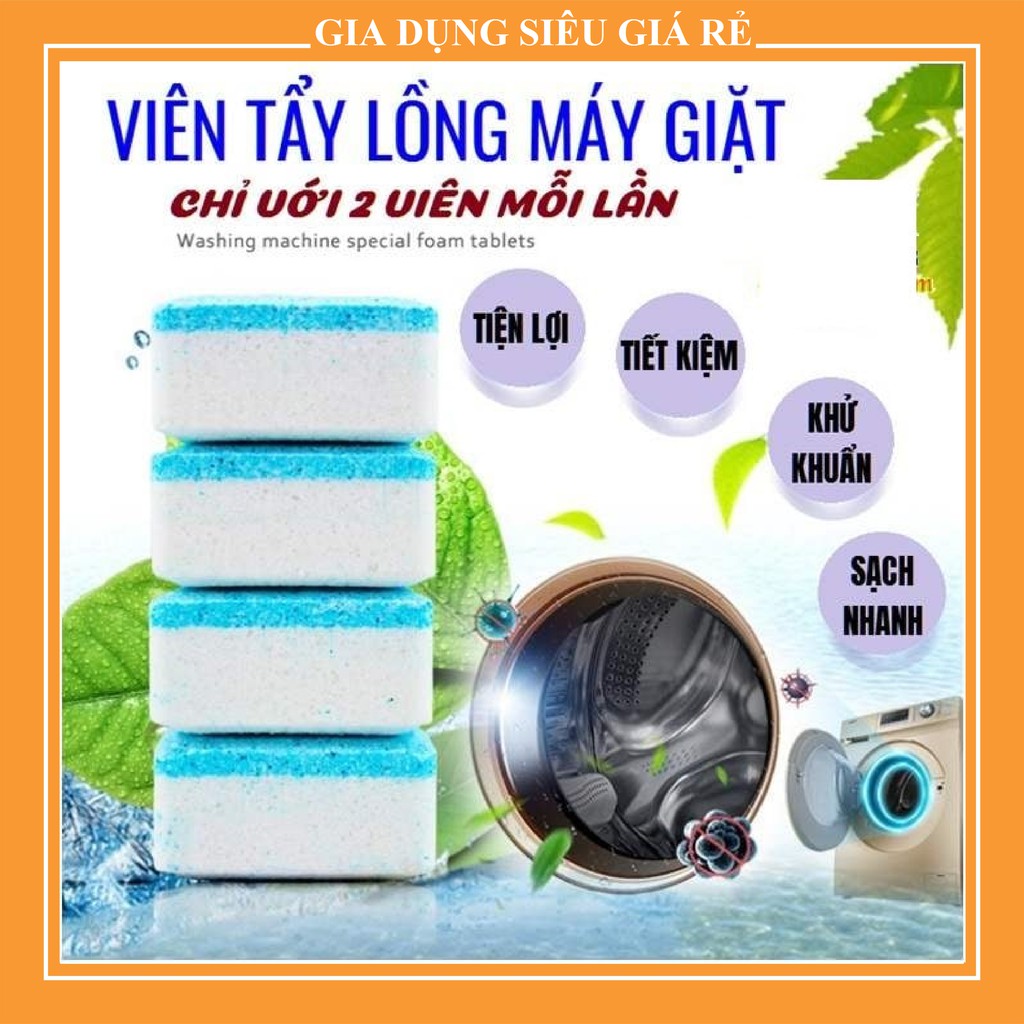 VIÊN TẨY LỒNG VỆ SINH MÁY GIẶT [ HỘP 12 VIÊN ] ( SIÊU GIÁ RẺ )