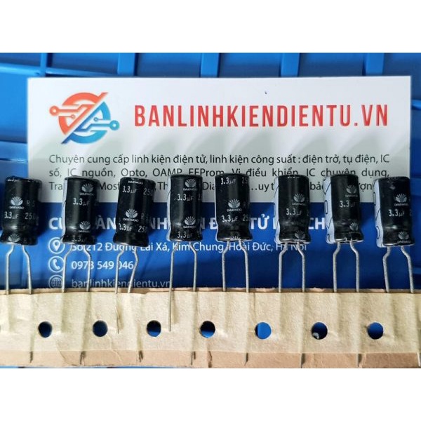 [ Combo 20 chiếc ] Tụ hóa Daewoo RSS 3.3uF 250V kích thước 8x15mm