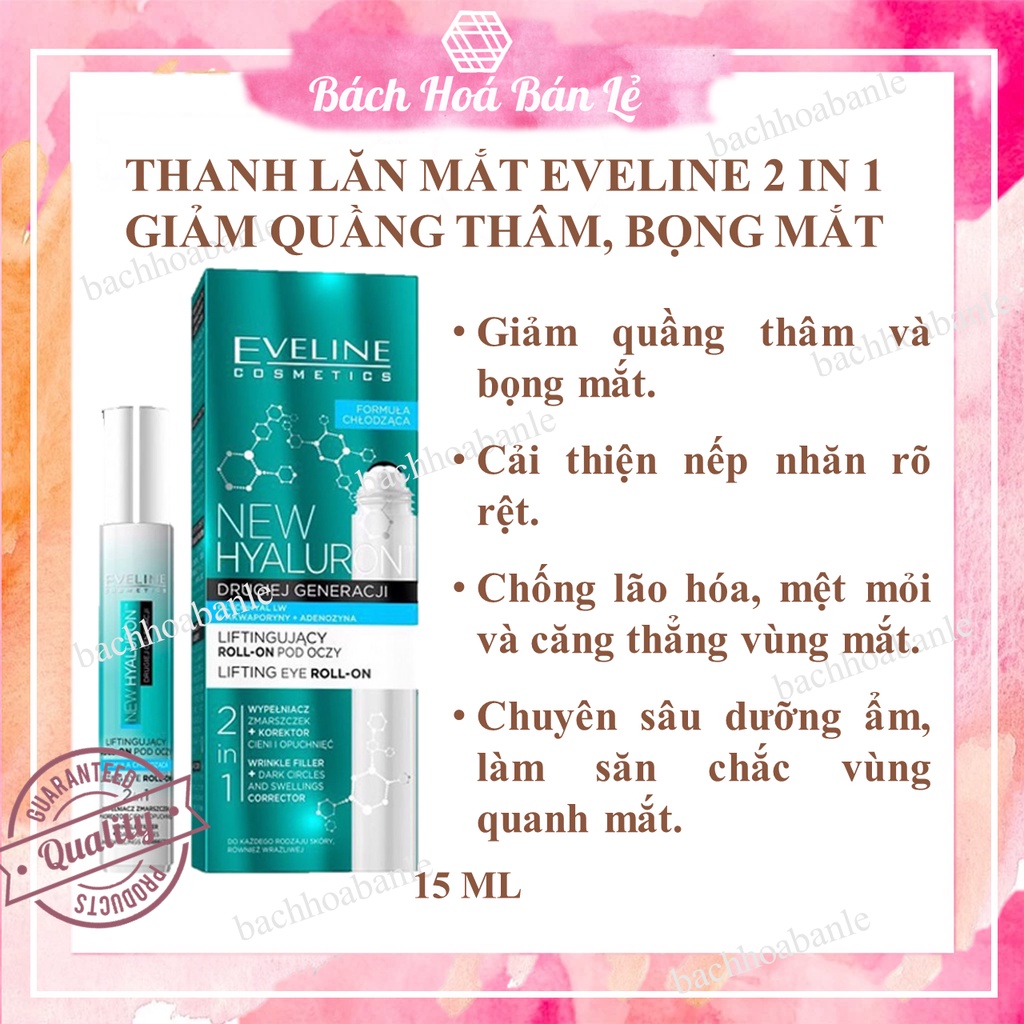 THANH LĂN MẮT EVELINE Làm giảm thâm quầng mắt, giảm nếp nhăn