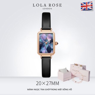 Đồng hồ nữ đẹp , đồng hồ Lolarose mặt vuông tinh tế, dây đeo da bò Italy mềm mại, chống nước bảo hành 2 năm LR2180BOX