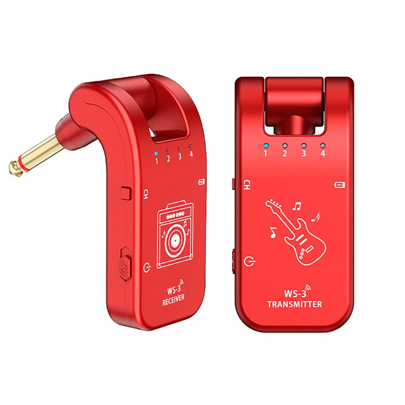 Thiết Bị Truyền Nhận Tín Hiệu Đàn Guitar Điện WS-3 UHF 4 Kênh Tích Hợp Hệ Thống Đàn Guitar Bass