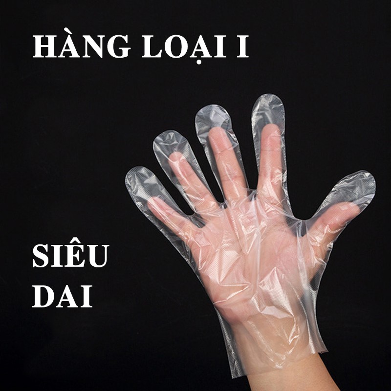 Hàng loại 1 - Set 100 găng tay nilong sử dụng 1 lần siêu dai tiện lợi GT100 INOHA