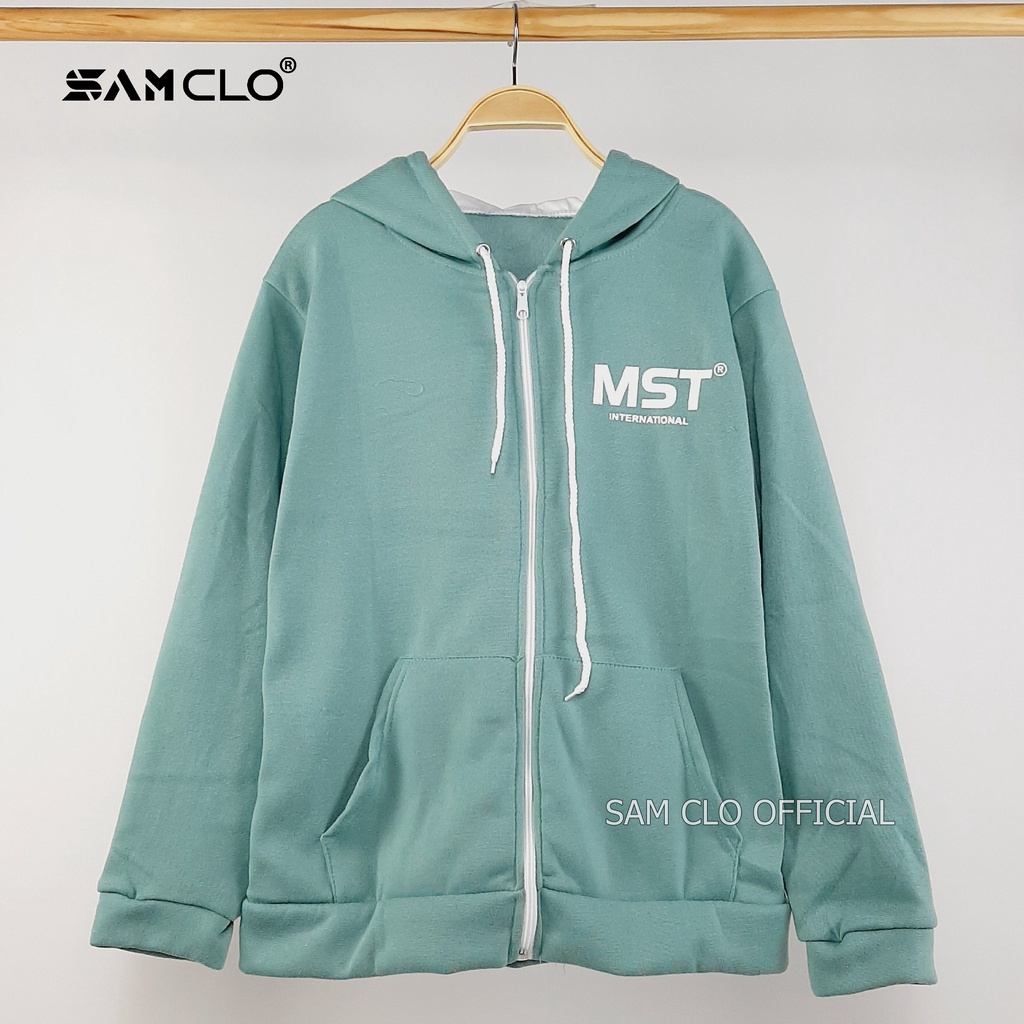 Áo khoác nỉ SAM CLO nam nữ hoodie có khóa kéo tay dài thu đông freesize dáng unisex in chữ missout