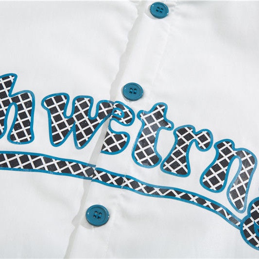 Áo Sơ Mi Bóng Chày Tay Lửng Thêu Chữ Cá Tính Dành Cho Nam/Size M-3xl 2022