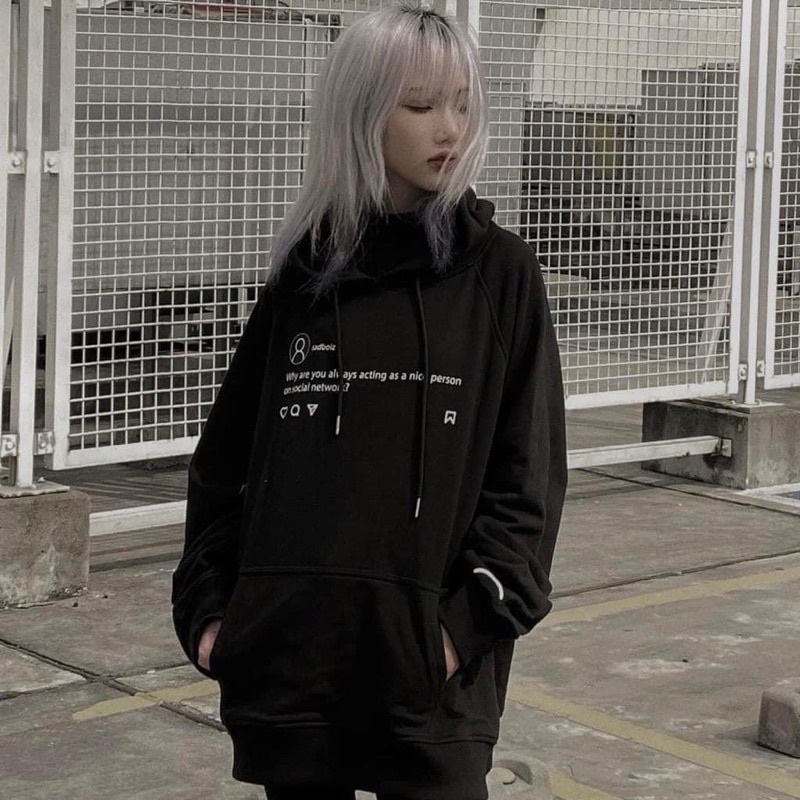 ÁO HOODIE Sadbo máy ảnh siêu hot 2 màu đen, xám nam nữ đều AUTO