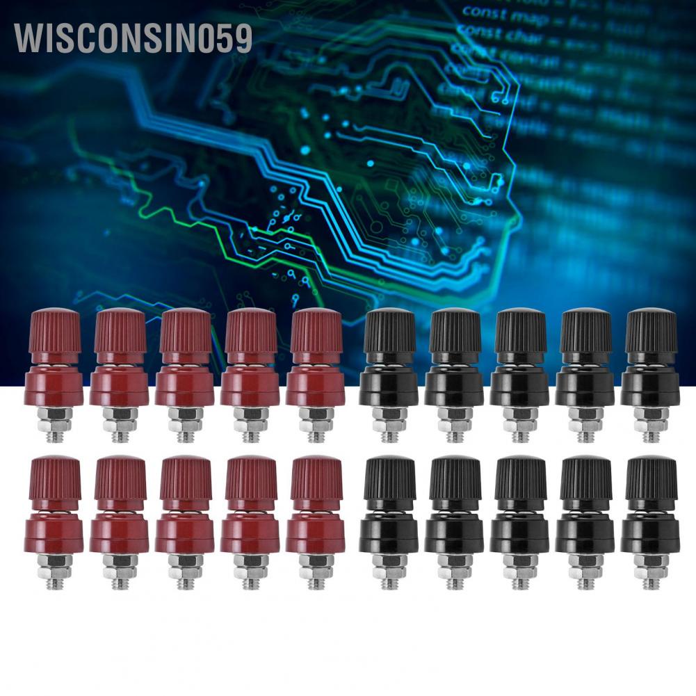 Wisconsin059 10Pcs Binding Post M6 Thread Brass Nickel Plated Welding Terminal Stud Connector 0‑380V