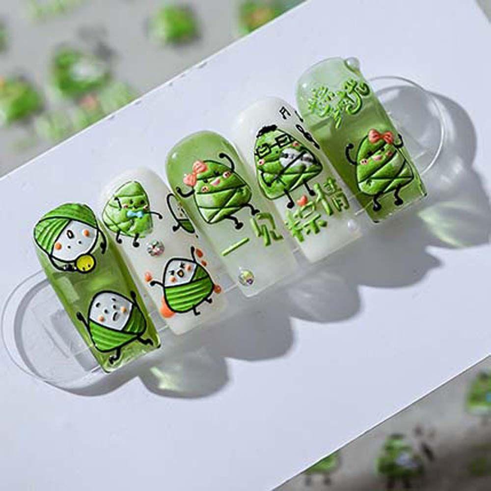 Miếng Dán Trang Trí Móng Tay Họa Tiết Hoạt Hình 5D DIY