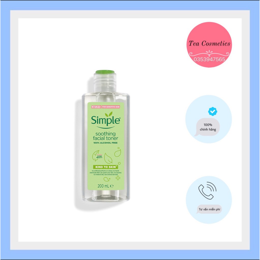 Nước hoa hồng Simple Kind To Skin Soothing Facial Toner