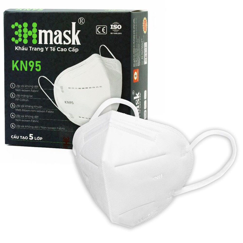 Hộp 10 cái Khẩu trang 3HMask KN95 - Bảo vệ tối đa sức khỏe của bạn