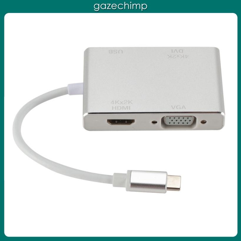 Bộ Chuyển Đổi 4 Trong 1 Usb Type-C Sang Hdmi Dvi Vga Cho Macbook / Máy Chiếu / Hdtv