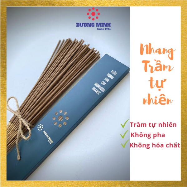 Nhang Trầm Hương cao cấp Dương Minh 20cm và 30cm - nhang sạch 100% từ trầm nhang thơm hương trầm tự nhiên