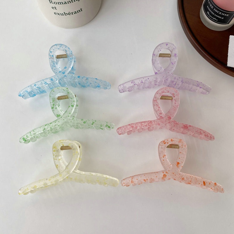 Kẹp Tóc Càng Cua Họa Tiết Chấm Bi Màu Cam Gradient Thời Trang Mùa Hè Hàng Mới Dành Cho Bạn