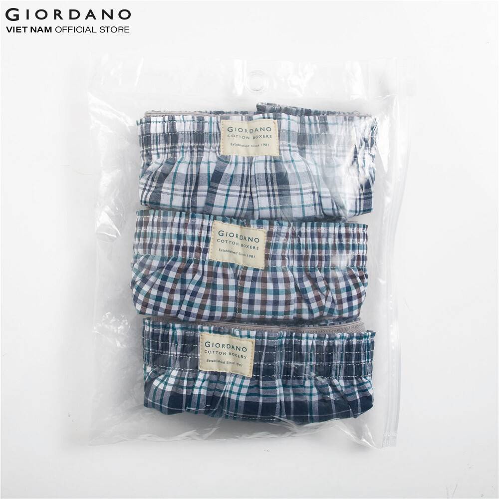 Bộ 3 Quần Lót Ngủ Nam Giordano Men's Cotton Boxers 01179139