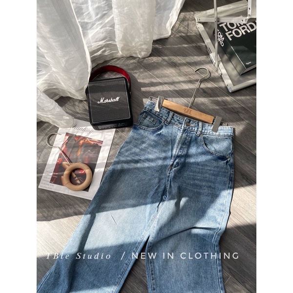 TBS | áo sơ mi buộc ngực - quần jeans gập gấu