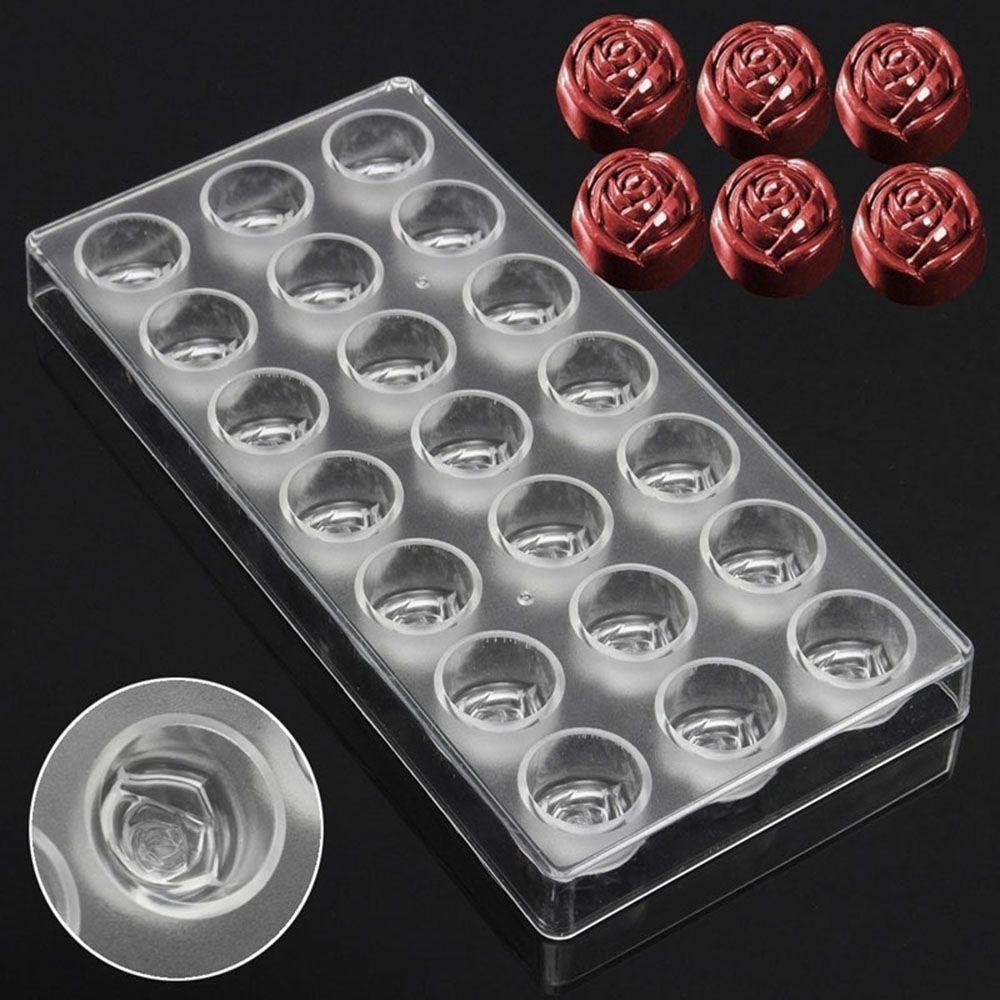 AUGUSTINA Khuôn Làm Bánh Pudding Bằng Polycarbonate PC DIY Hình Hoa 3D Lãng Mạn