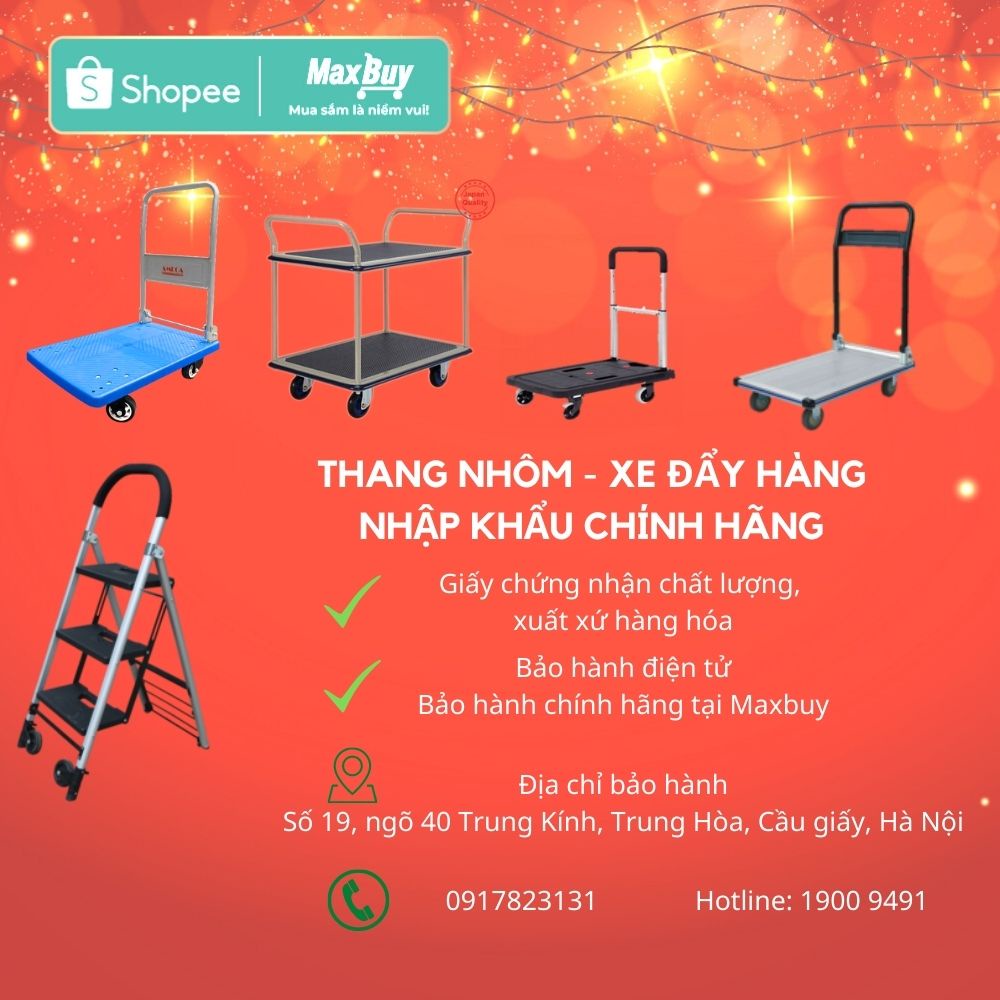 Xe đẩy kéo hàng 4 bánh gấp gọn chống ồn sàn thép Kanson tải trọng 150kg KS150 bảo hành chính hãng giao hỏa tốc HN