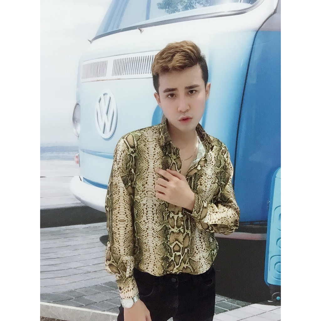 [ICONICMEN'S] Áo sơ mi hot họa tiết da trăn