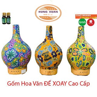 Máy Xông Tinh Dầu Gốm Hoa Văn ĐẾ XOAY Phong Thủy Mang Lại Tài Lộc| Phun Sương Khuếch Tán Tinh Dầu Tỏa Hương Thơm,Tạo ẩm