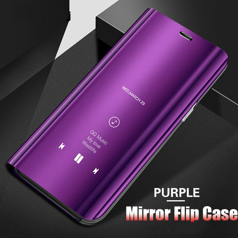 Xiaomi Redmi 5 Plus Go Note 4 4x 3 Case Clear View Electroplate Mirror Flip Stand Cover