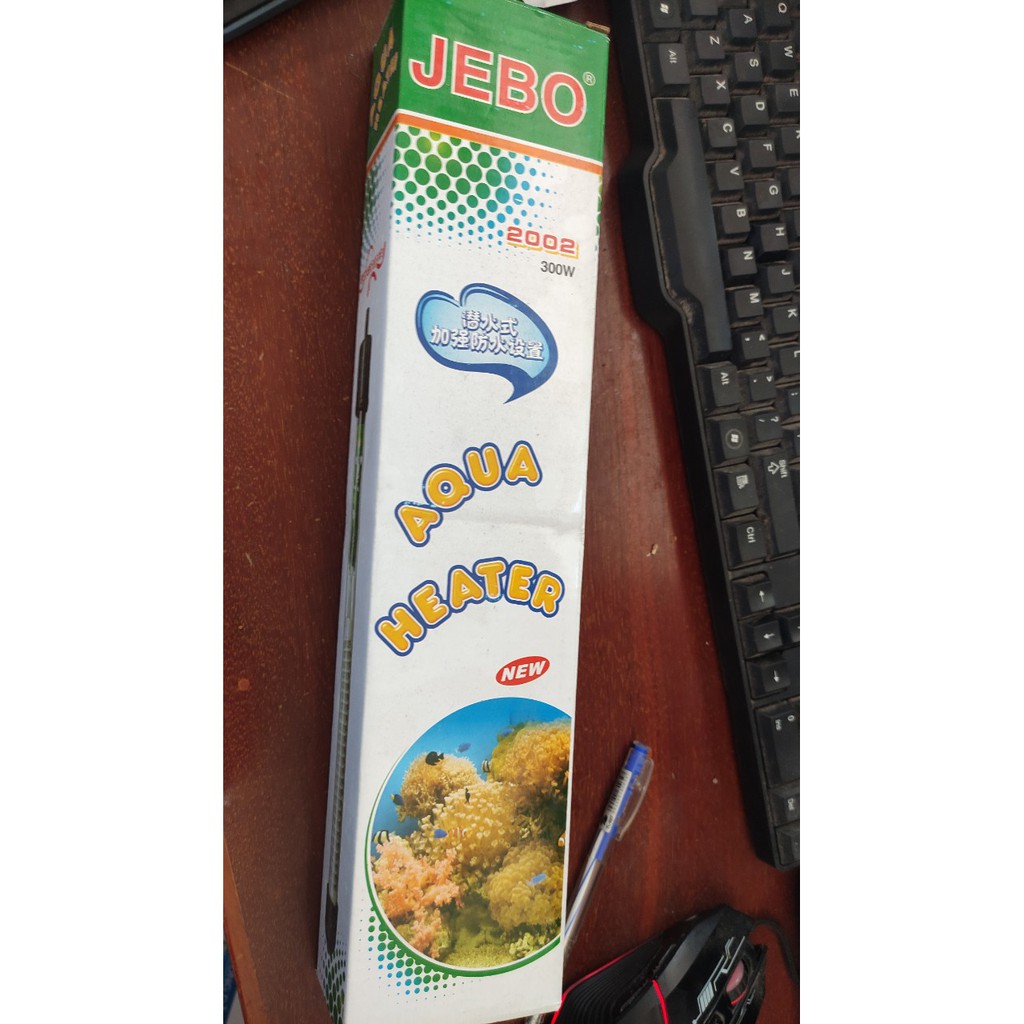 [ Hàng Chính Hãng]  Cây sưởi ấm hồ cá 300W JEBO bằng thủy tinh 20-32 độ C HS300