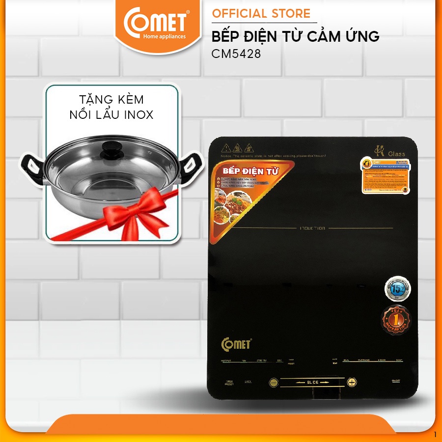 Bếp điện từ Comet CM5428 2000W cảm ứng - tặng nồi inox